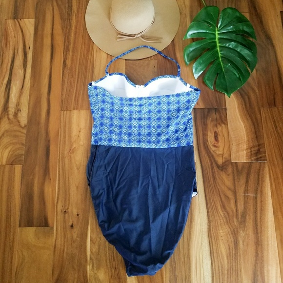 Ann Taylor Loft Beach one piece 16 swimsuit halter - Picture 2 of 5